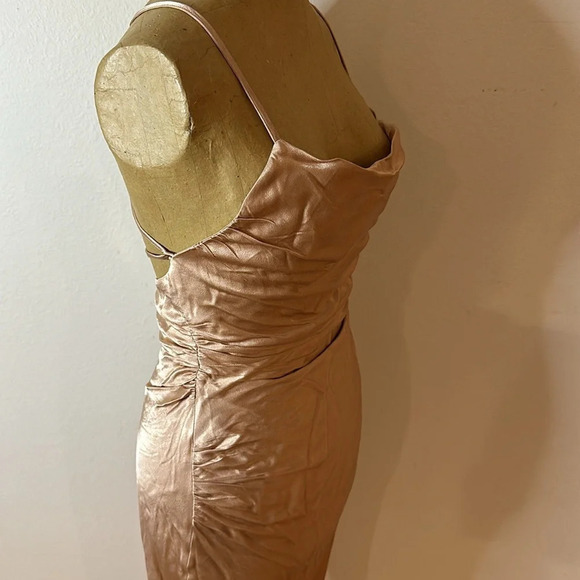 Shona Joy sz 2 La Lune pink champagne strappy gown maxi length great condition - Picture 8 of 10